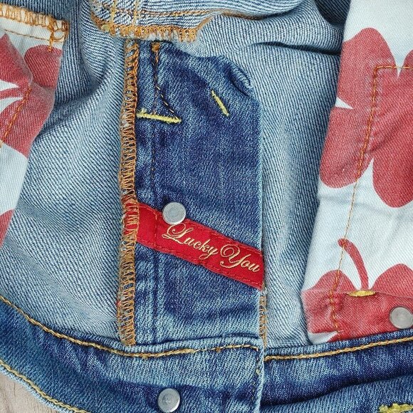 ATTRACTIVE Lucky Brand by Gene Montesano Wide Leg Women's Size 31 Embroi… - Picture 6 of 12